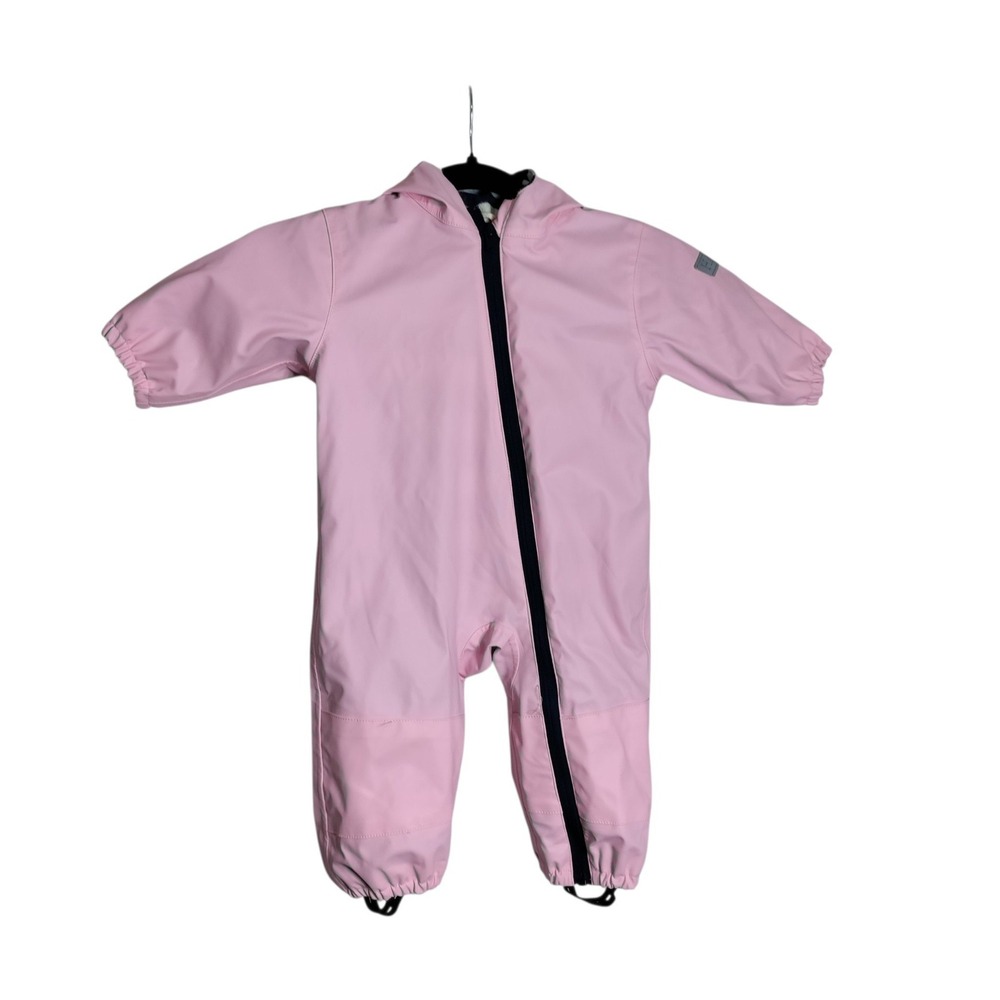 Hatley Baby Pink Waterproof Rain Splash Suit One-Piece Hooded 9-12 Months
